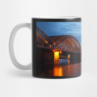 Cologne Cathedral, Dom, Hohenzollern Bridge, dusk, Cologne, Germany Mug